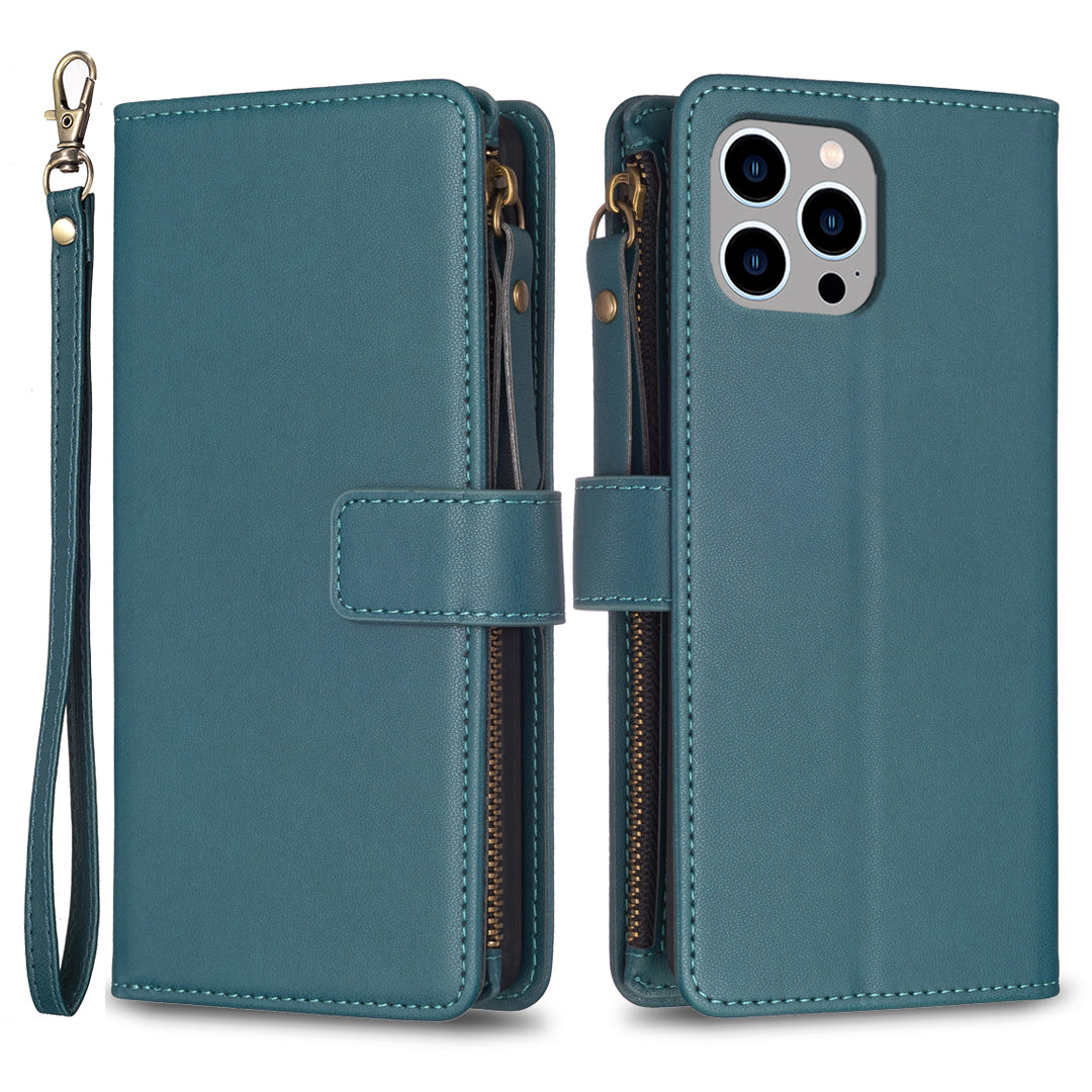 BF Style-19 for iPhone 14 Pro Max Wallet PU Leather Case Zipper Pocket Stand Mobile Phone Cover BF Style-19 for iPhone 14 Pro Max Wallet PU Leather Case Zipper Pocket Stand Mobile Phone Cover